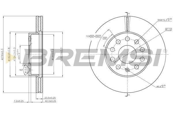 Тормозной диск BREMSI CD8400V