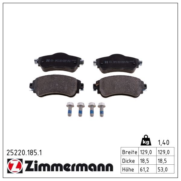 Гальмівні колодки дискові ZIMMERMANN 252201851 - zapix
