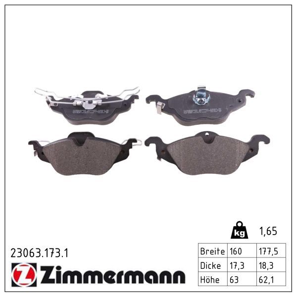 Гальмівні колодки дискові ZIMMERMANN 230631731 - zapix