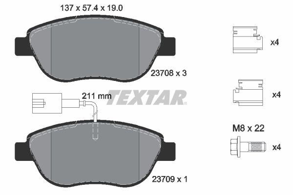 Гальмівні колодки дискові TEXTAR 2370802 - zapix