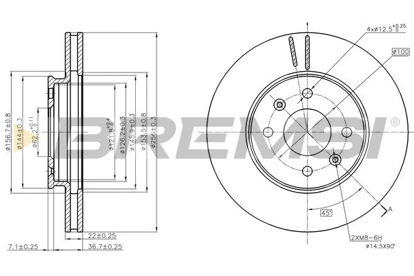 Гальмівний диск BREMSI CD8089V