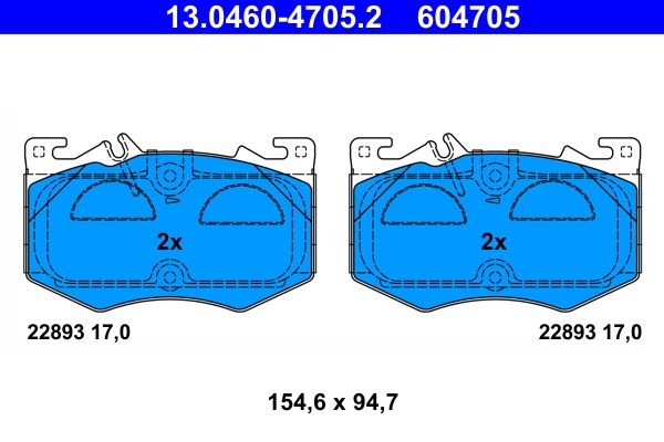 Гальмівні колодки дискові ATE 13046047052 - zapix