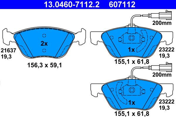 Гальмівні колодки дискові ATE 13046071122 - zapix