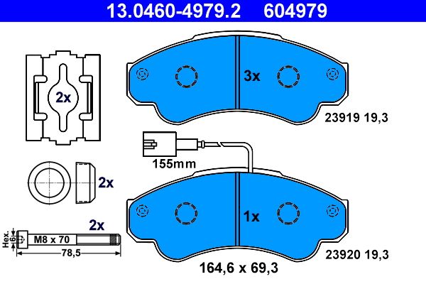 Гальмівні колодки дискові ATE 13046049792 - zapix