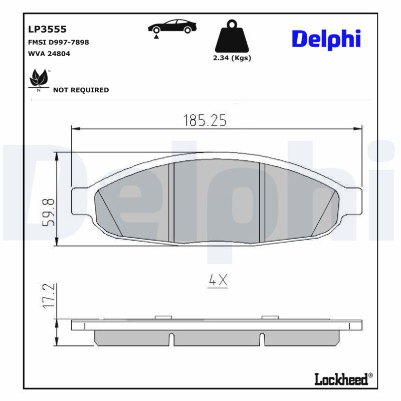 Гальмівні колодки дискові DELPHI LP3555 - zapix