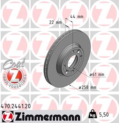 Гальмівний диск ZIMMERMANN 470244120 - zapix