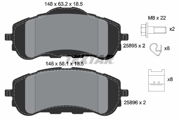 Гальмівні колодки дискові TEXTAR 2589501 - zapix