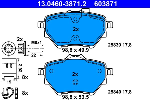 Гальмівні колодки дискові ATE 13046038712 - zapix