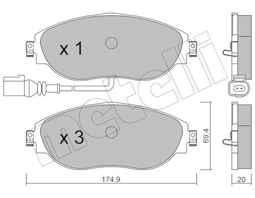 Гальмівні колодки дискові METELLI 2209520 - zapix