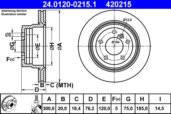 Гальмівний диск ATE 24012002151 - zapix