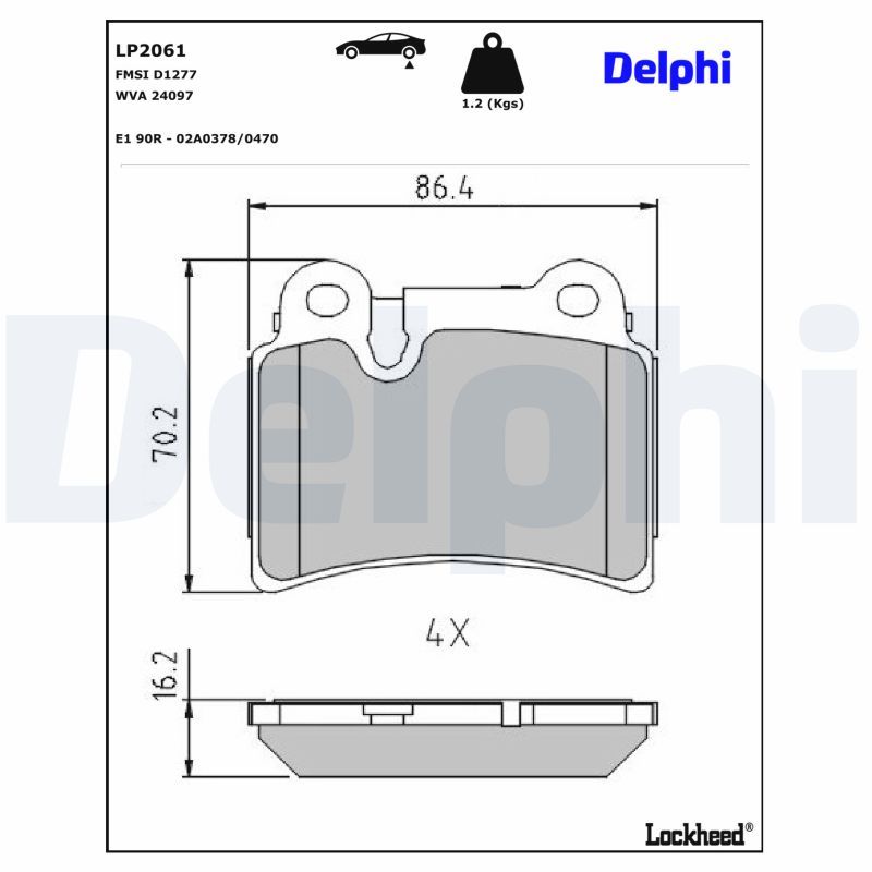 Гальмівні колодки дискові DELPHI LP2061