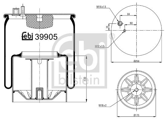Пневматична підвіска FEBI BILSTEIN 39905 - zapix