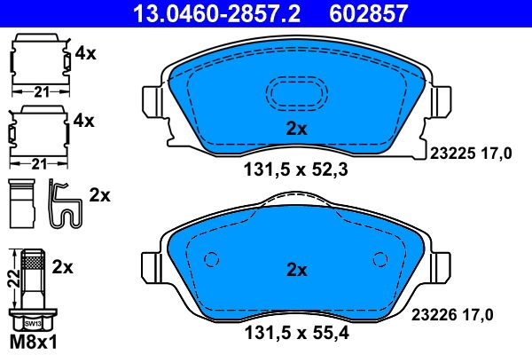 Гальмівні колодки дискові ATE 13046028572 - zapix