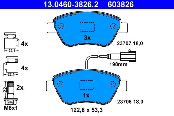 Гальмівні колодки дискові ATE 13046038262 - zapix