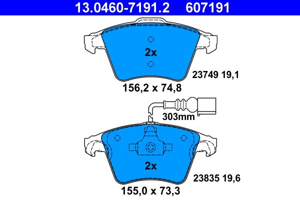 Гальмівні колодки дискові ATE 13046071912 - zapix