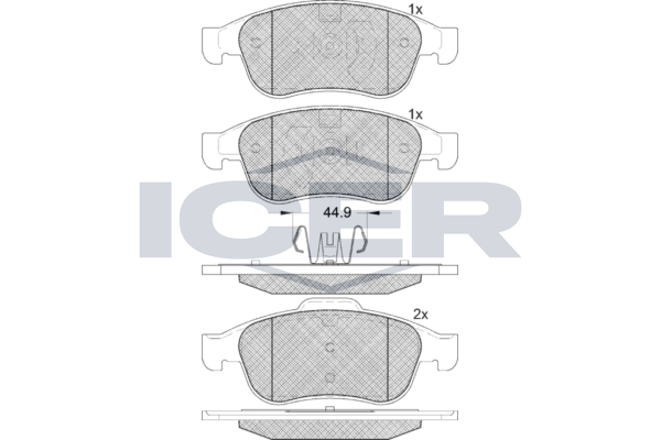 Гальмівні колодки дискові ICER 181915 - zapix
