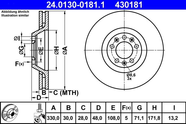 Гальмівний диск ATE 24013001811 - zapix