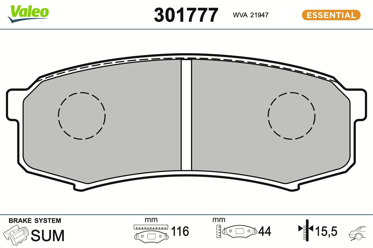 Тормозные колодки дисковые VALEO 301777