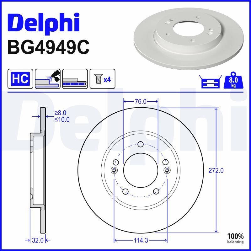 Гальмівний диск DELPHI BG4949C - zapix