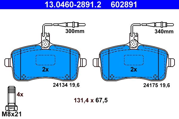 Гальмівні колодки дискові ATE 13046028912 - zapix