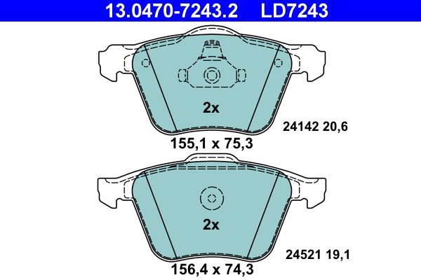 Гальмівні колодки дискові ATE 13047072432 - zapix