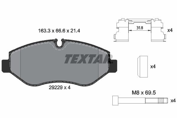 Гальмівні колодки дискові TEXTAR 2922901