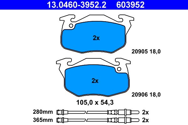 Гальмівні колодки дискові ATE 13046039522 - zapix