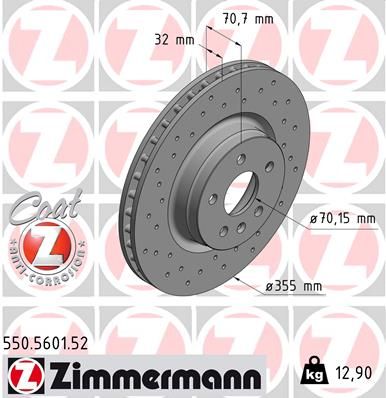 Гальмівний диск ZIMMERMANN 550560152 - zapix