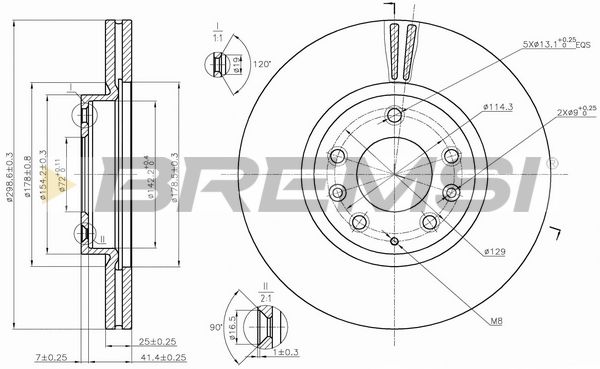Гальмівний диск BREMSI CD7739V - zapix
