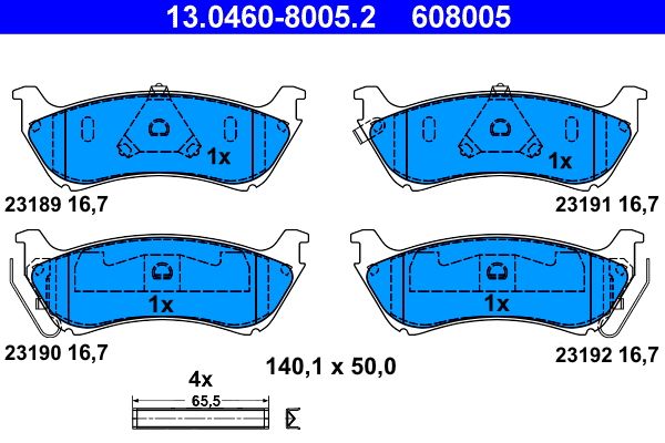 Гальмівні колодки дискові ATE 13046080052 - zapix