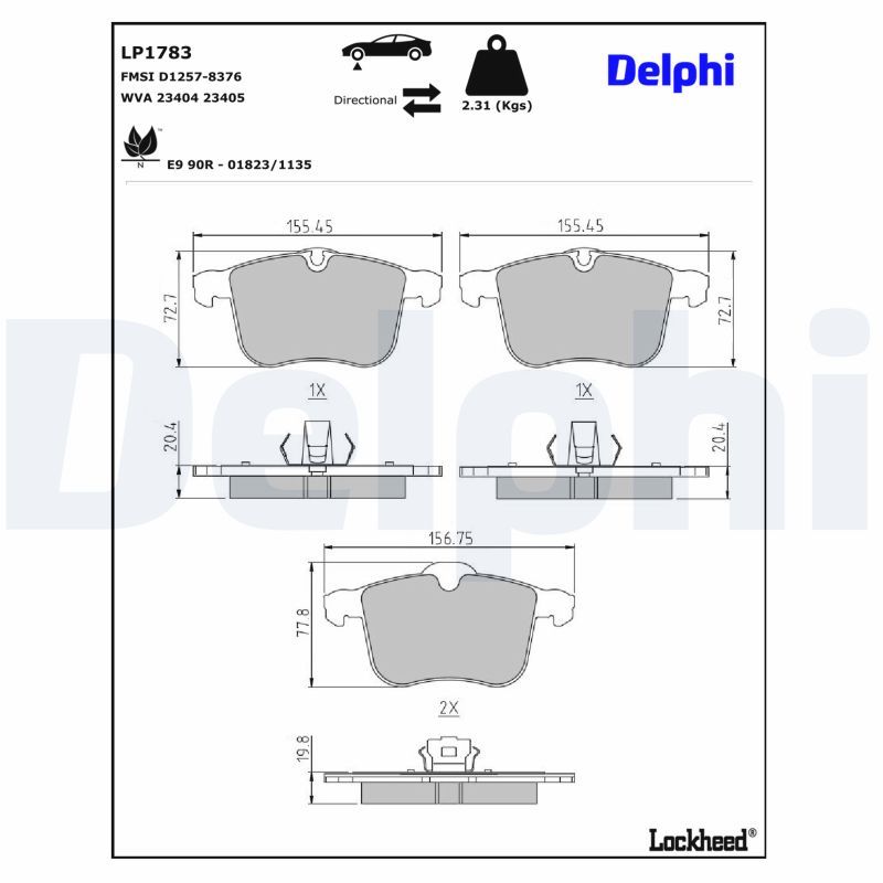 Гальмівні колодки дискові DELPHI LP1783 - zapix