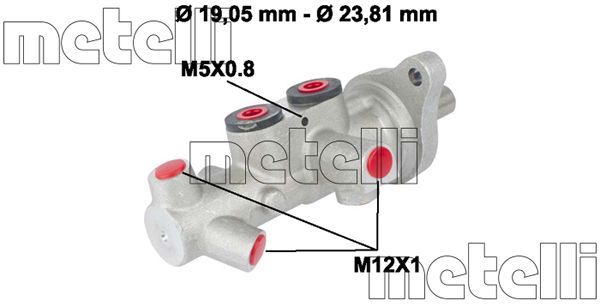Головний гальмівний циліндр METELLI 050626 - zapix