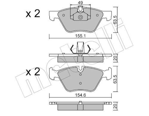 Гальмівні колодки дискові METELLI 2205570 - zapix