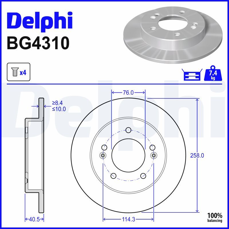 Гальмівний диск DELPHI BG4310 - zapix