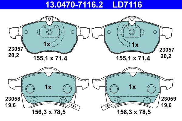 Гальмівні колодки дискові ATE 13047071162 - zapix