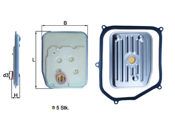 Фільтр АКПП MAHLE HX147KIT - zapix
