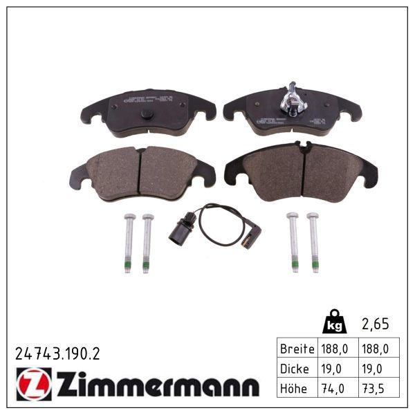 Гальмівні колодки дискові ZIMMERMANN 247431902 - zapix