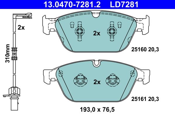 Гальмівні колодки дискові ATE 13047072812 - zapix