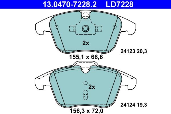 Гальмівні колодки дискові ATE 13047072282 - zapix