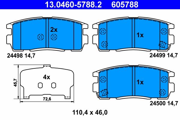 Гальмівні колодки дискові ATE 13046057882 - zapix
