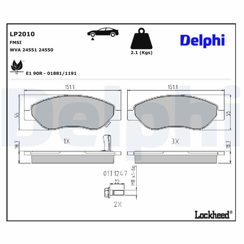 Гальмівні колодки дискові DELPHI LP2010 - zapix