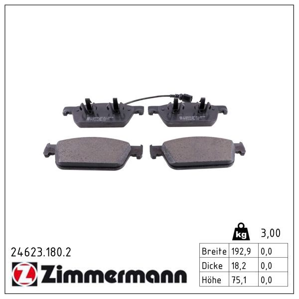 Гальмівні колодки дискові ZIMMERMANN 246231802 - zapix