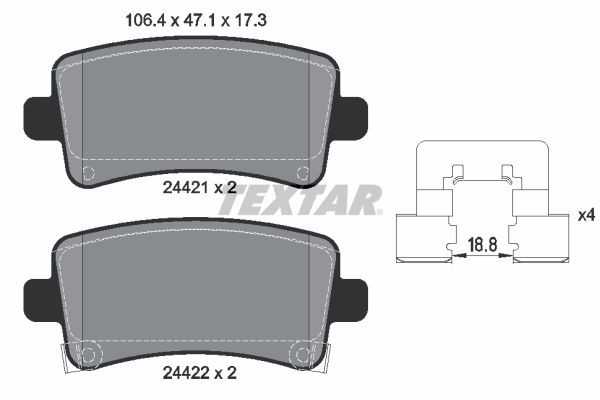 Гальмівні колодки дискові TEXTAR 2442101 - zapix