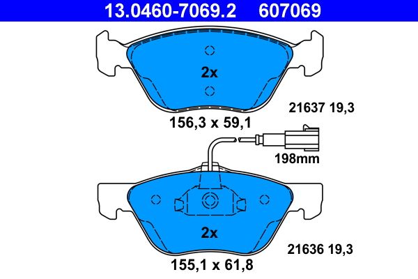 Гальмівні колодки дискові ATE 13046070692 - zapix