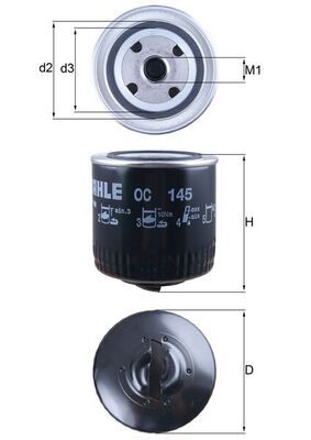 Оливний фільтр MAHLE OC145 - zapix