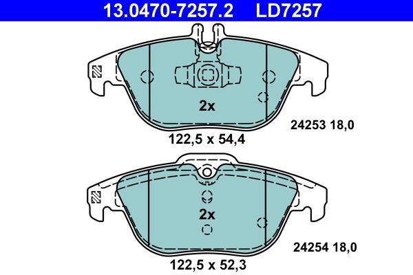 Гальмівні колодки дискові ATE 13047072572 - zapix