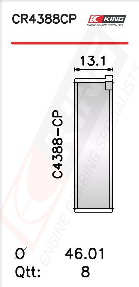 Вкладыши шатунные KING CR4388CP