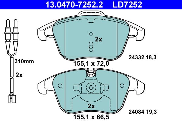 Гальмівні колодки дискові ATE 13047072522 - zapix