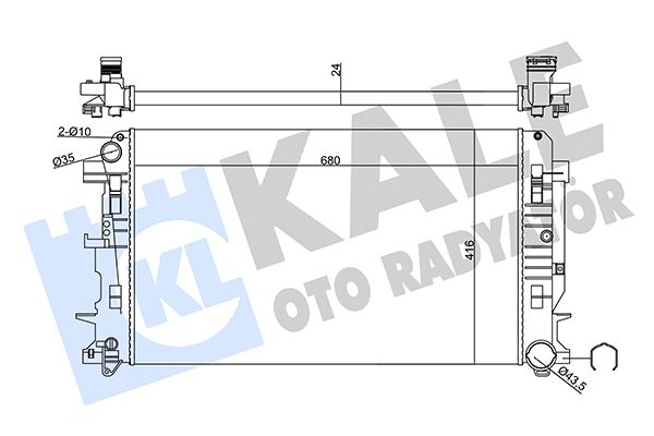 Радіатор охолодження двигуна KALE OTO RADYATÖR 357035
