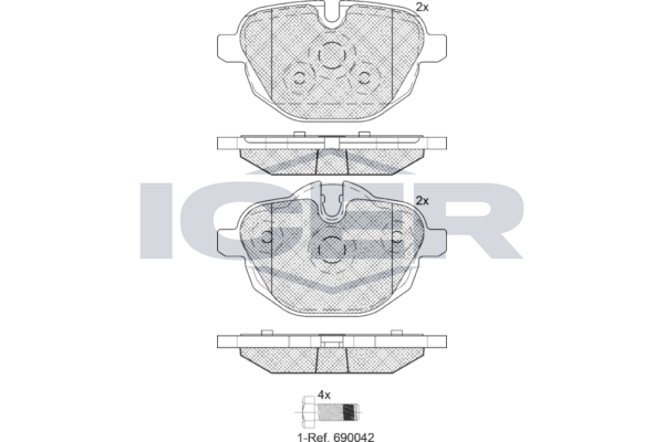 Гальмівні колодки дискові ICER 182004